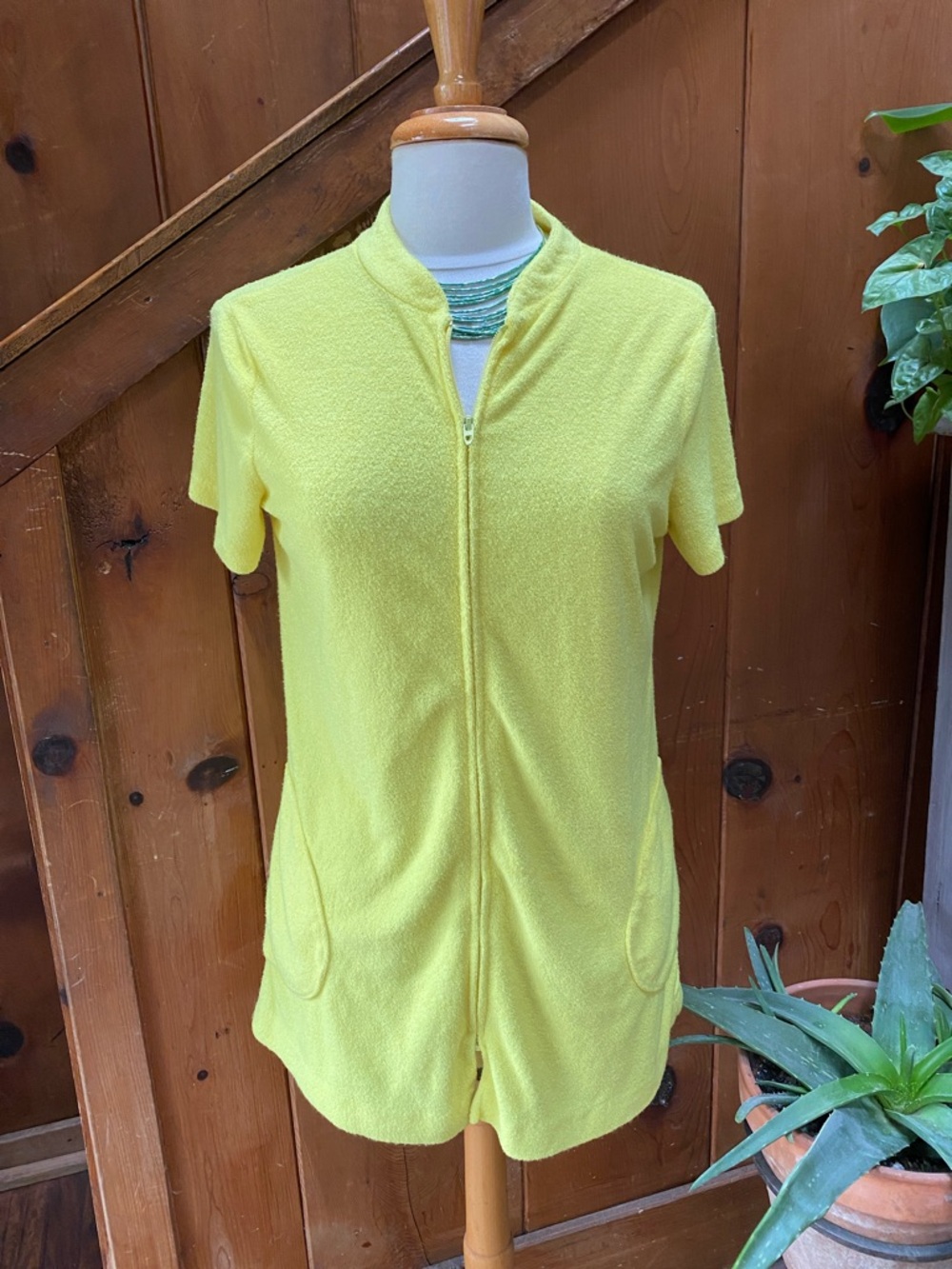 Vintage Bright Yellow Terrycloth Swim Beach Coverup
